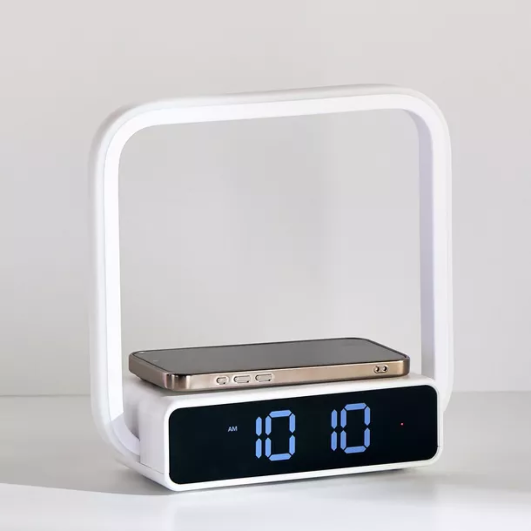 ATMOSPHERE TABLE LAMP WITH WIRELESS CHARGE AND CLOCK