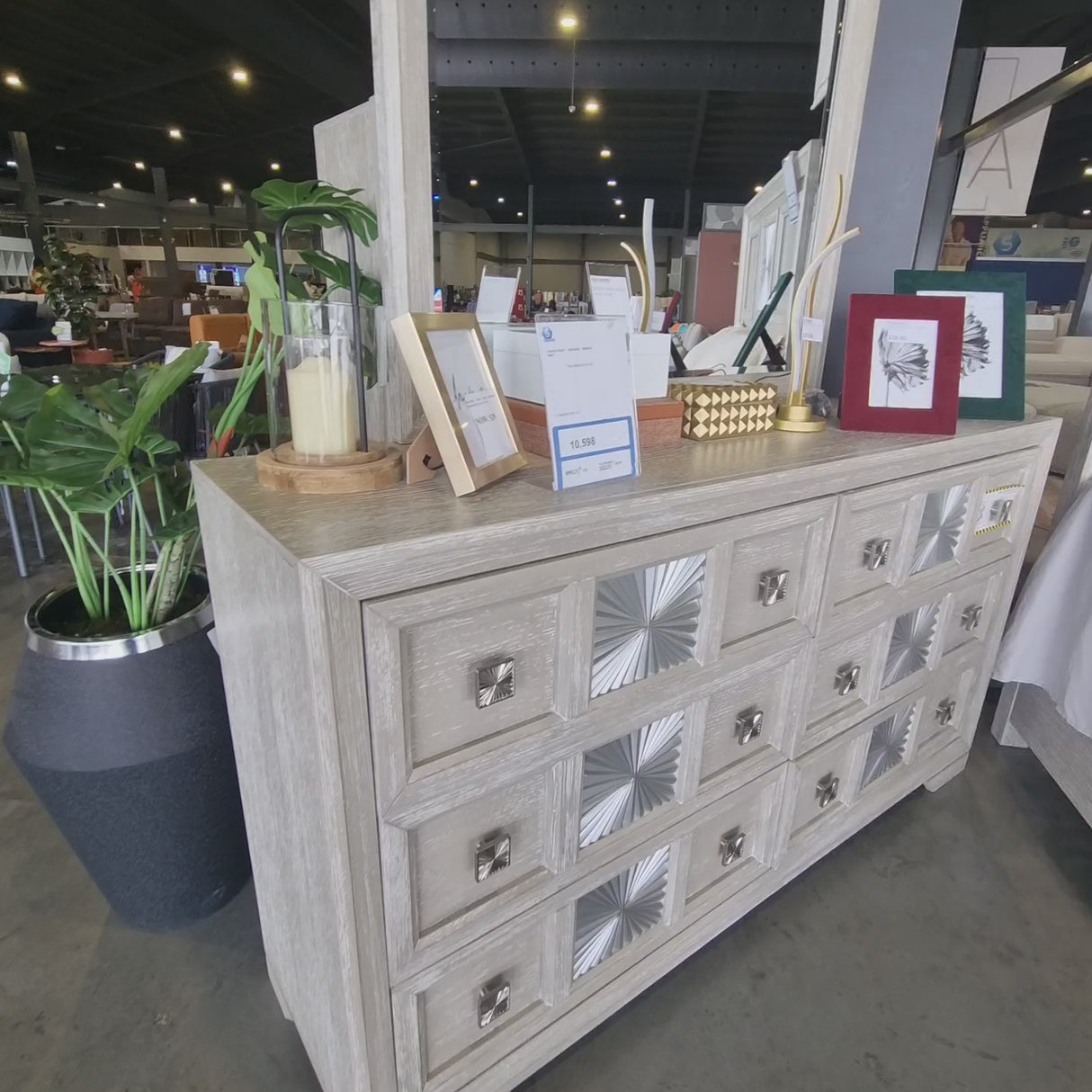 ARGENTHART DRESSER WITH MIRROR GREY