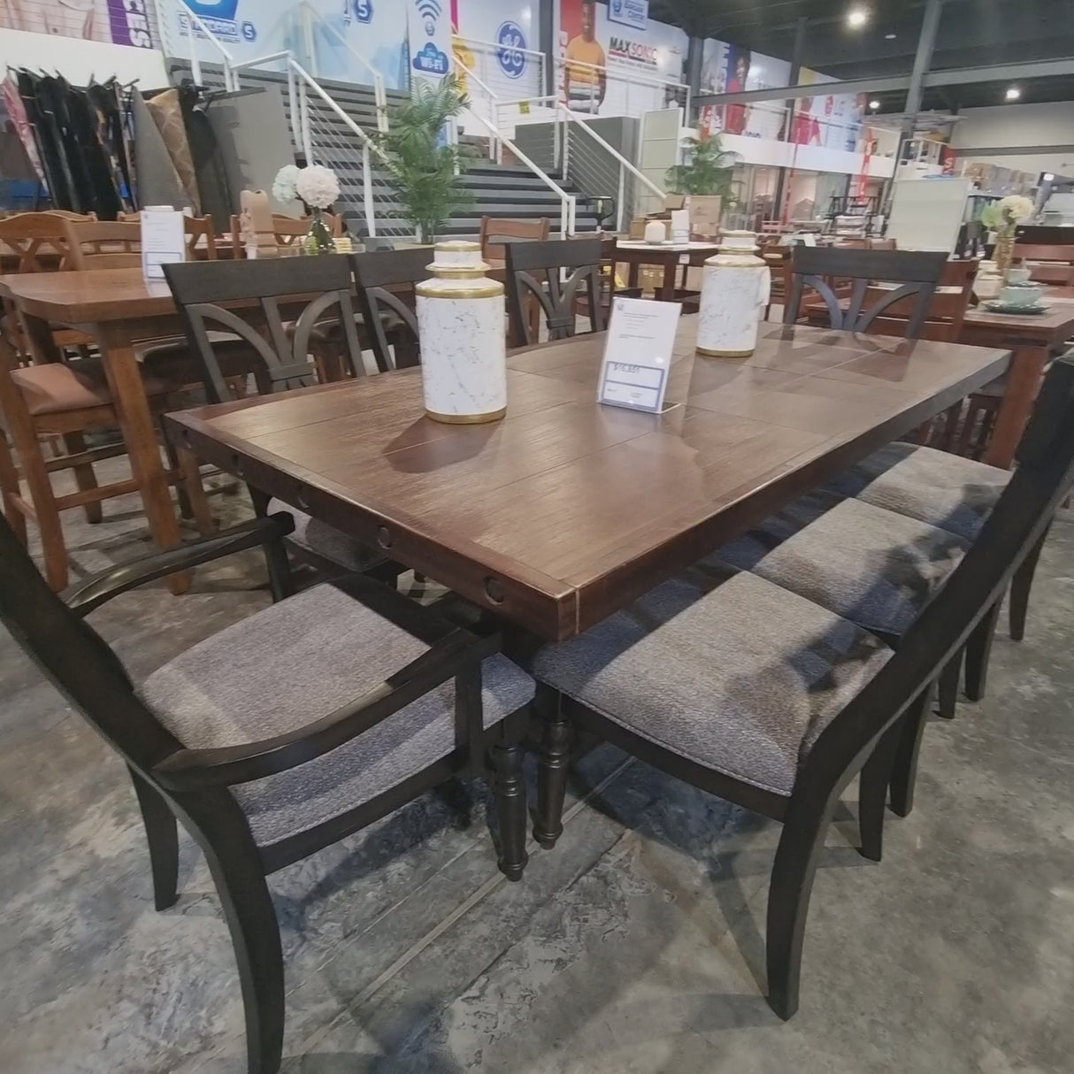 Home Elegance Cardano Driftwood Charcoal Dining Set