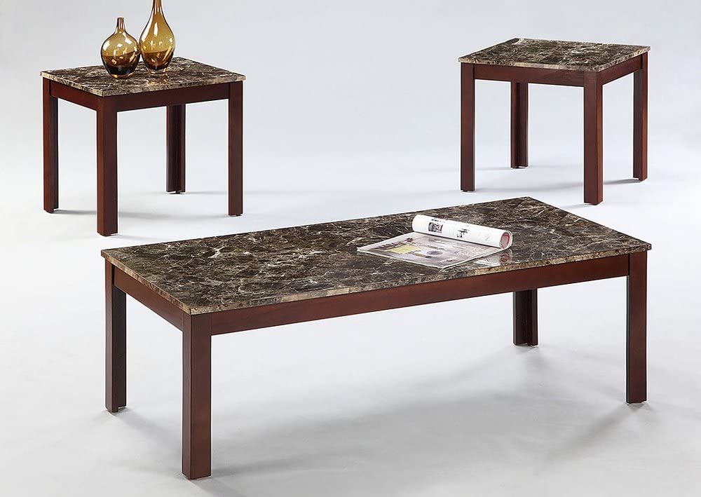 LOLA BROWN TABLE SET 3 PIECE FAUX MARBLE Standard Distributors Limited