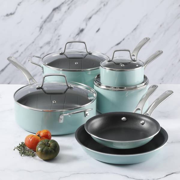 Martha Stewart Lockton 10 Piece Aluminum nonstick Cookware Set in